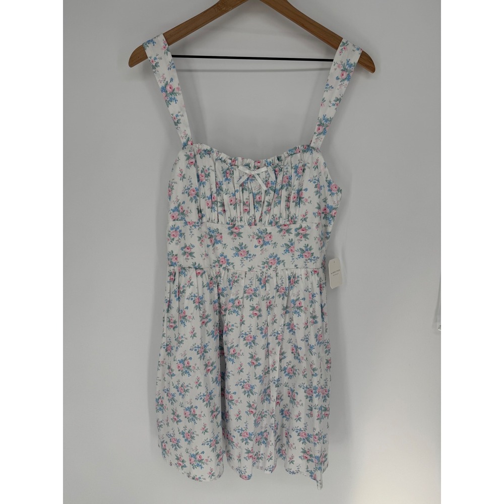 ALTAR'D STATE KARAH‎ MINI DRESS WHITE FLORAL COQUETTE GIRL LARGE NWT GRADUATION
